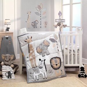 Lambs & Ivy Jungle Safari 6 Piece Baby Crib Bedding Set